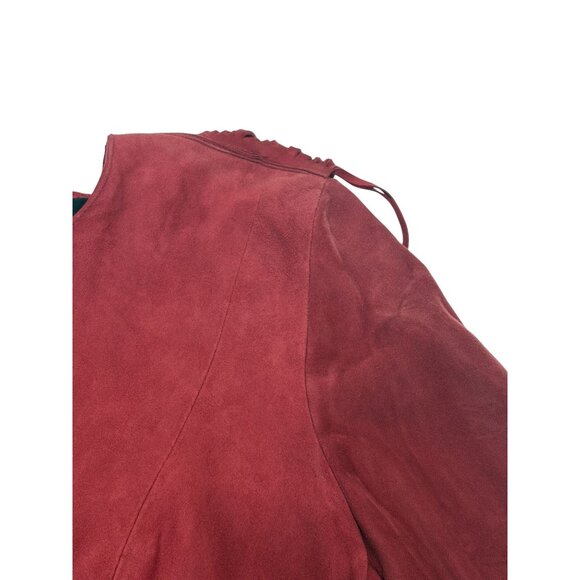 Nour Hammour Fringe Lamb Leather Jacket in Red - Picture 7 of 10